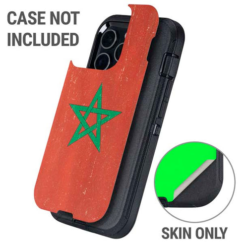 Morocco Flag Distressed Otterbox Defender iPhone Skin